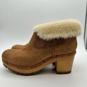 UGG Tan Suede Shearling Ankle Boots